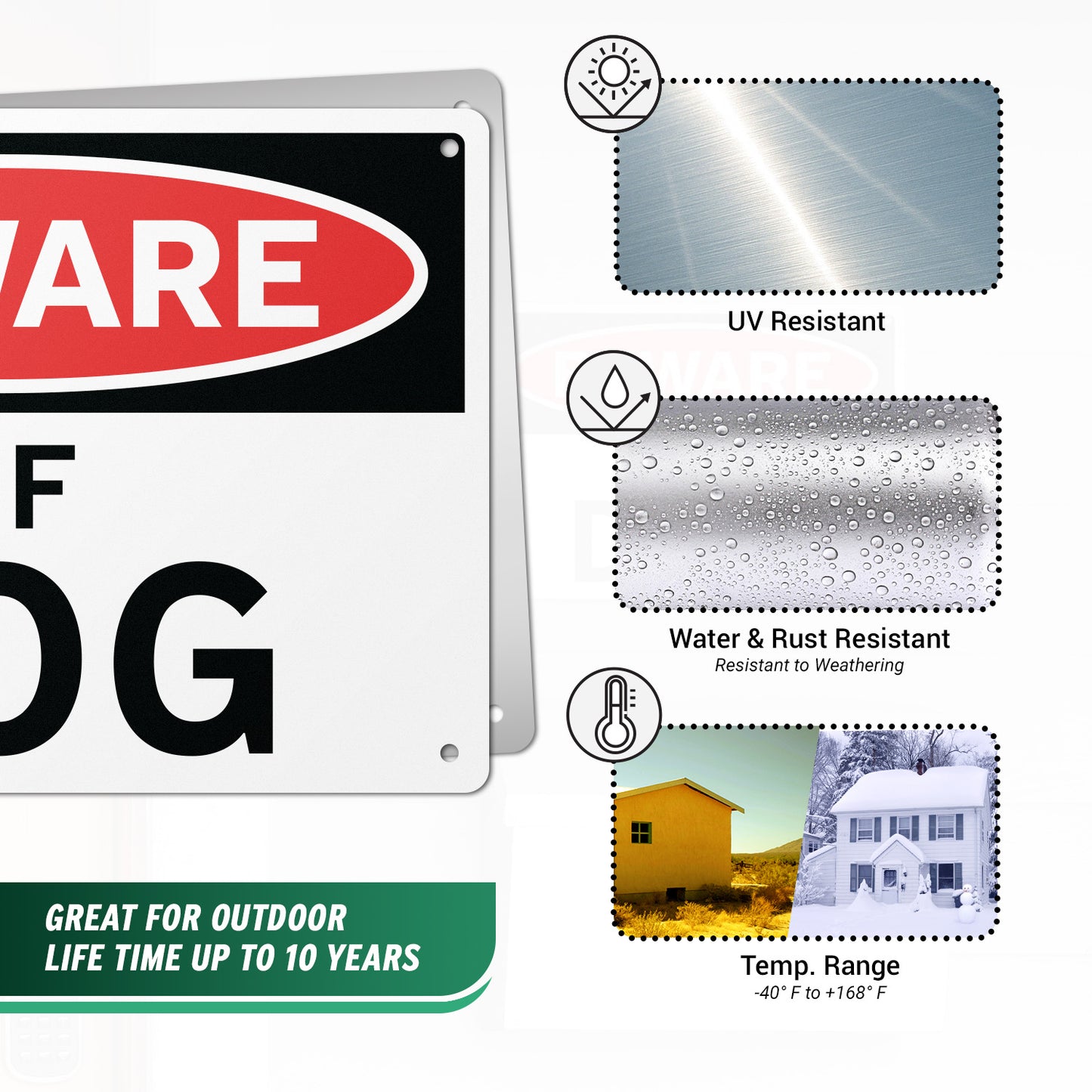 10 x 7in Aluminum Yard Sign: Beware Of Dog