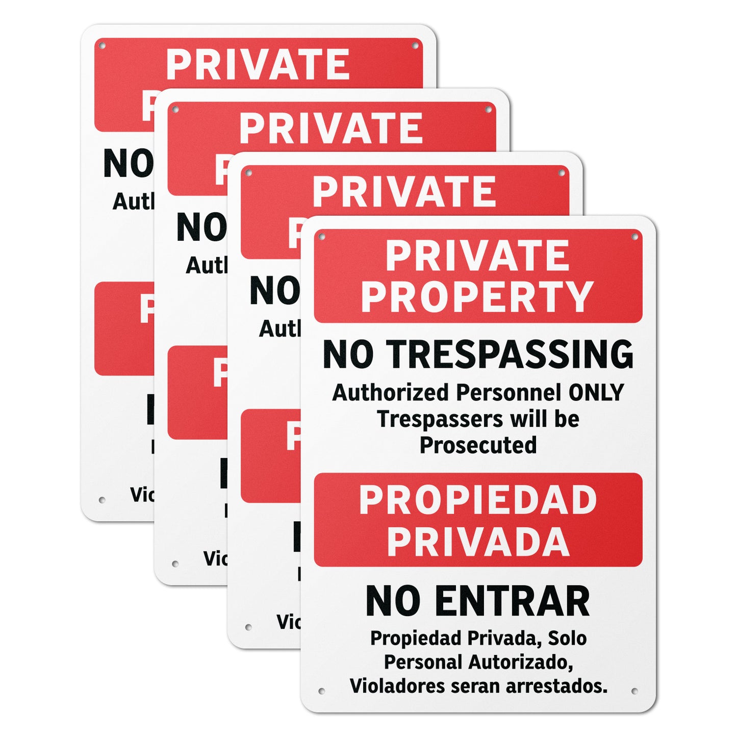 10 x 14in Private Property No Trespassing Aluminum Sign