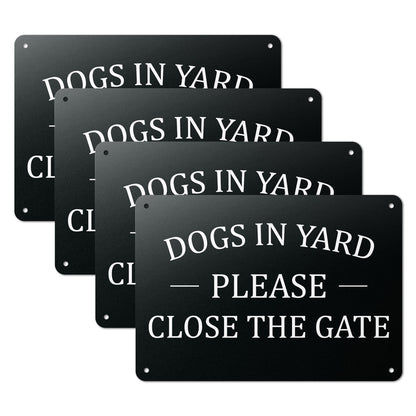 10 x 7in Dogs In Yard Sign: Please Close The Gate