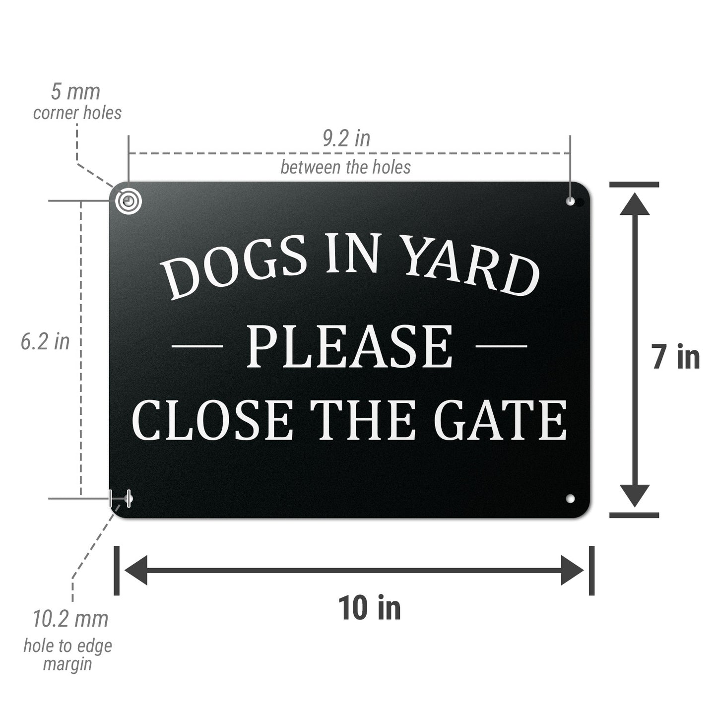 10 x 7in Dogs In Yard Sign: Please Close The Gate