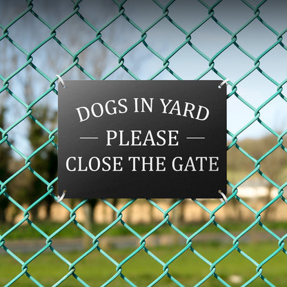 10 x 7in Dogs In Yard Sign: Please Close The Gate