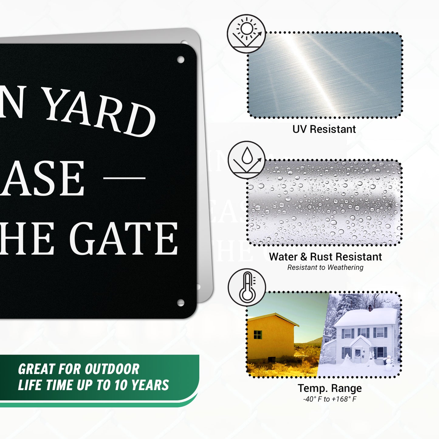10 x 7in Dogs In Yard Sign: Please Close The Gate