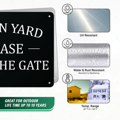 10 x 7in Dogs In Yard Sign: Please Close The Gate