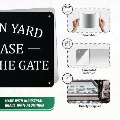10 x 7in Dogs In Yard Sign: Please Close The Gate