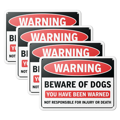 10 x 7in Yard Sign: Warning Beware of Dogs You Have Been Warned