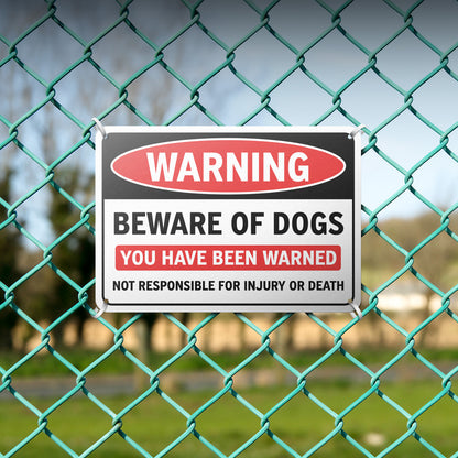 10 x 7in Yard Sign: Warning Beware of Dogs You Have Been Warned