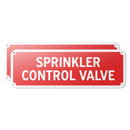 6 x 2in Safety Sign: Sprinkler Control Valve
