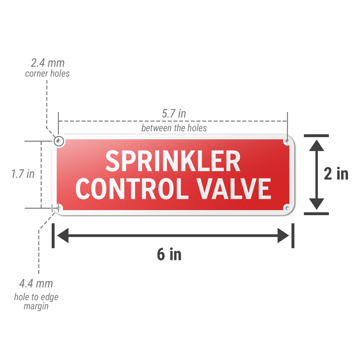 6 x 2in Safety Sign: Sprinkler Control Valve