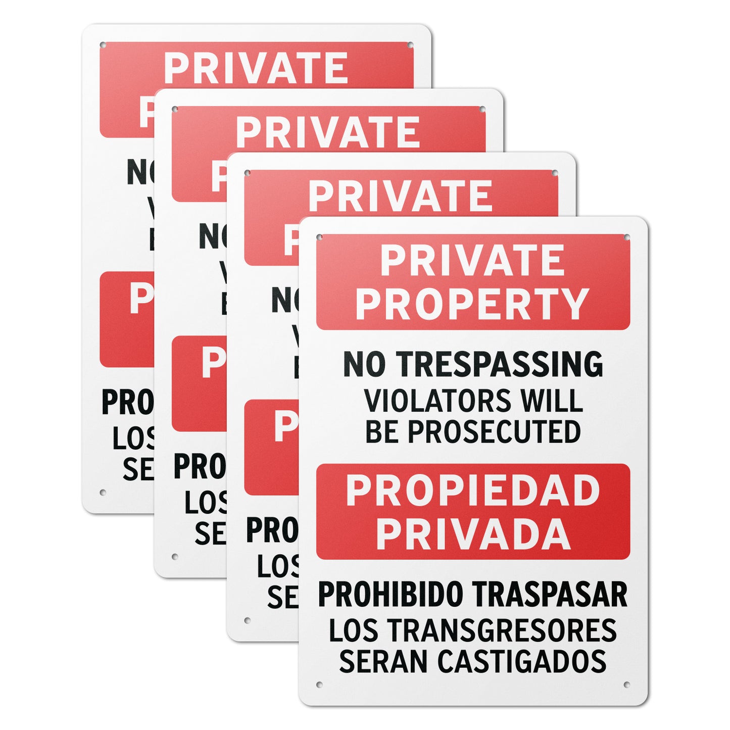 10 x 14in Security Sign: Private Property No Trespassing Warning