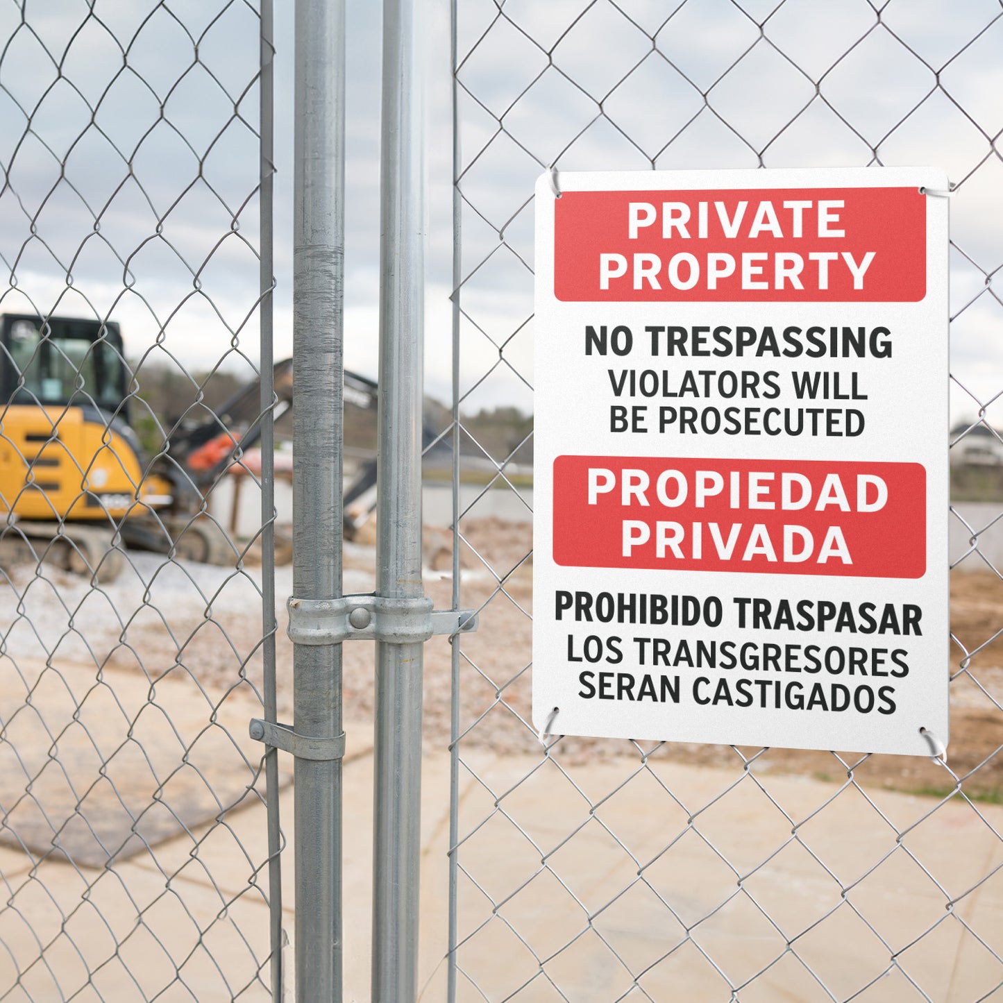 10 x 14in Security Sign: Private Property No Trespassing Warning