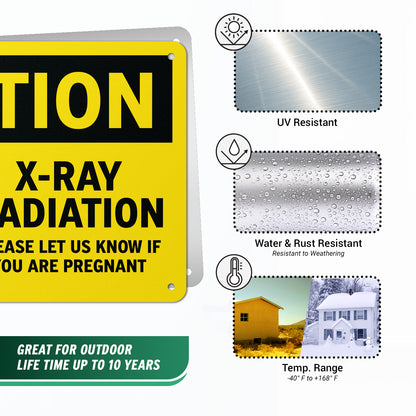 10 x 7in Safety Sign: Caution X-Ray Radiation