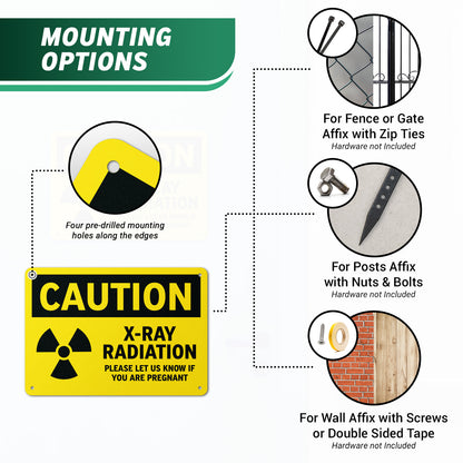 10 x 7in Safety Sign: Caution X-Ray Radiation