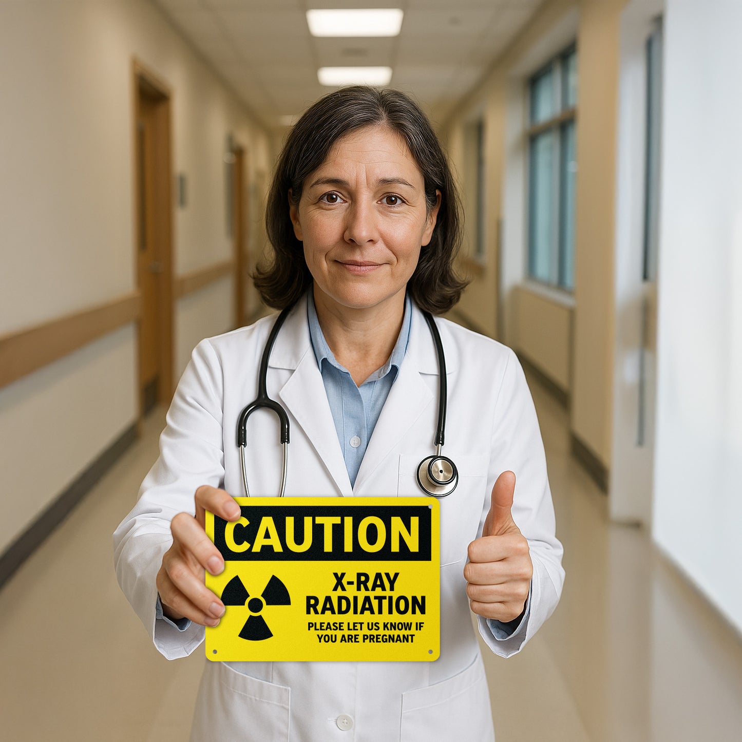 10 x 7in Safety Sign: Caution X-Ray Radiation