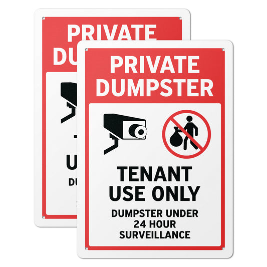 10 x 14in Aluminum Sign: Private Dumpster Tenant Use Only