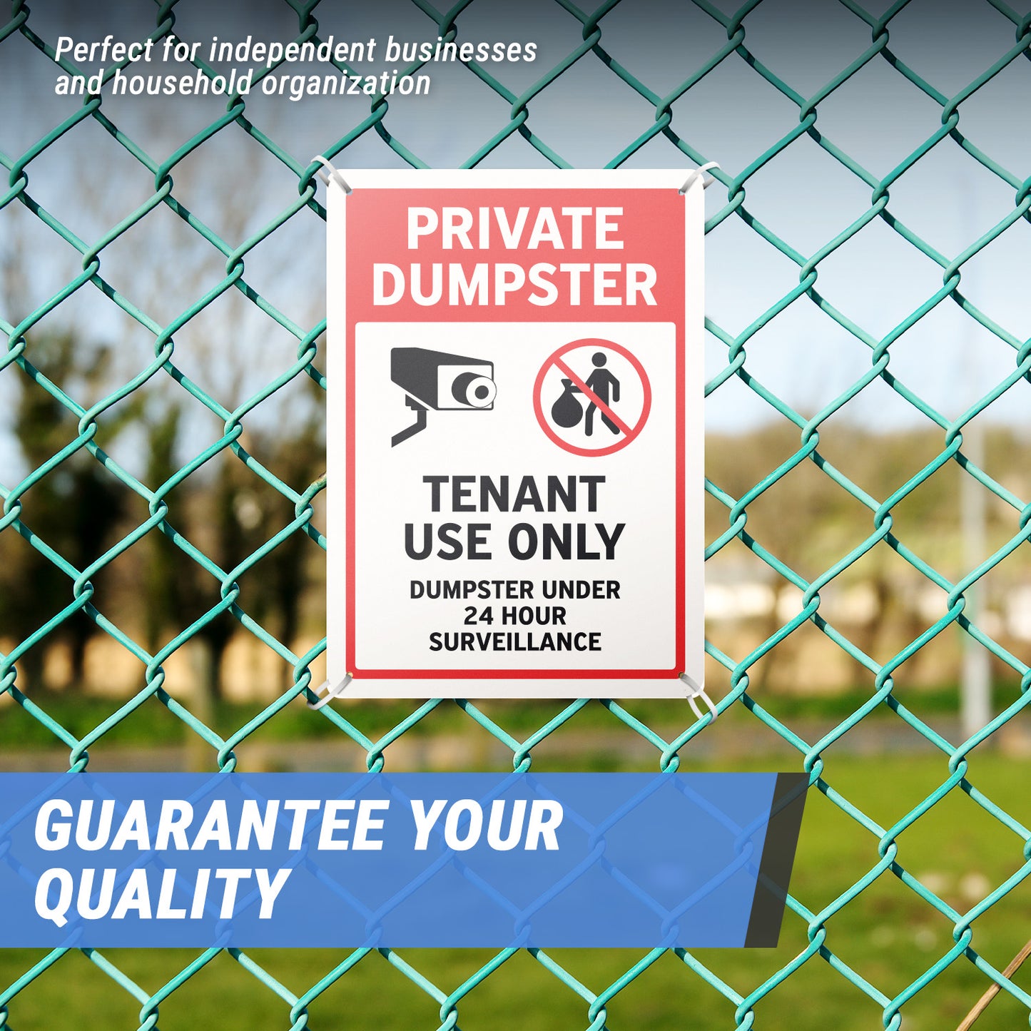 10 x 14in Aluminum Sign: Private Dumpster Tenant Use Only