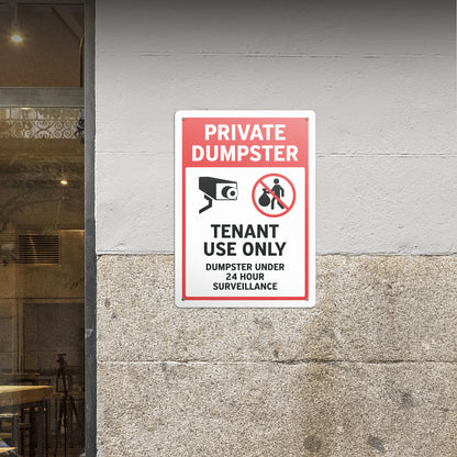 10 x 14in Aluminum Sign: Private Dumpster Tenant Use Only