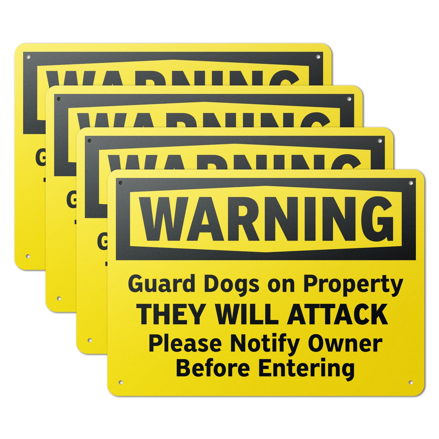 14 x 10in Security Sign: Guard Dog Warning