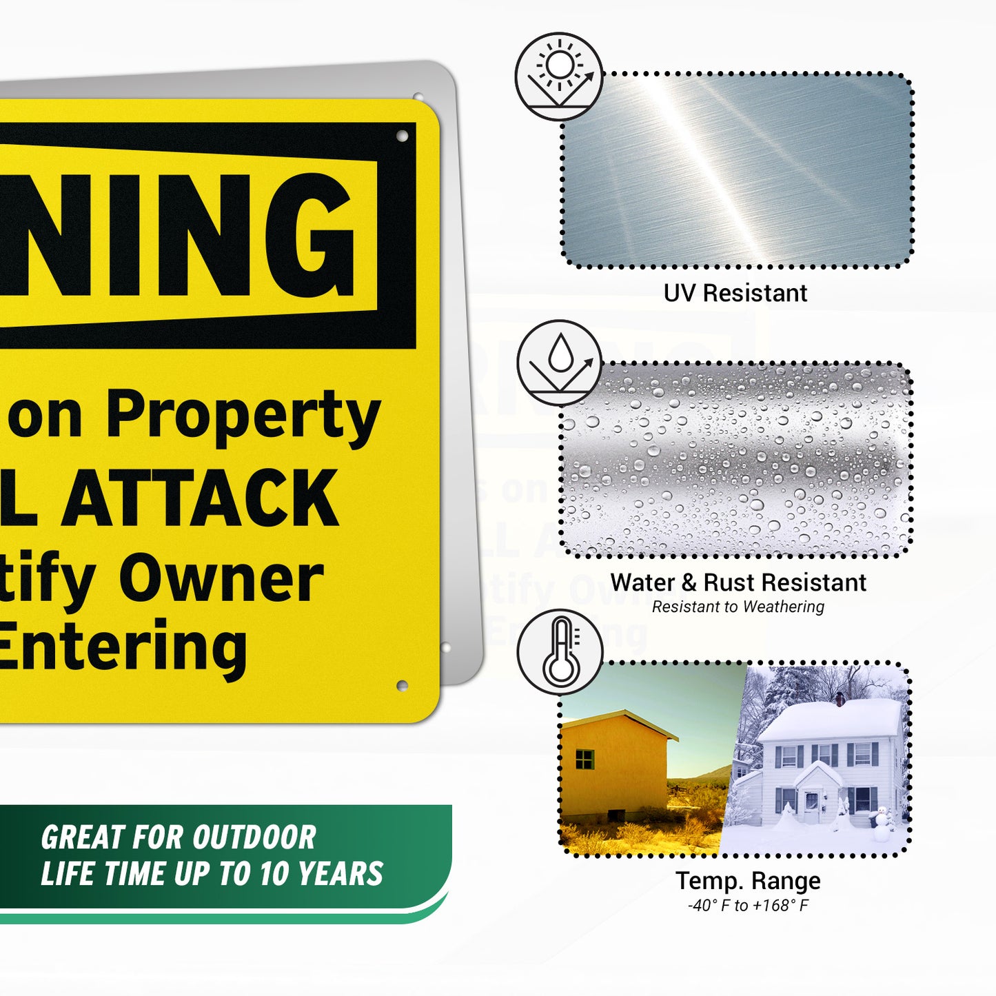 14 x 10in Security Sign: Guard Dog Warning
