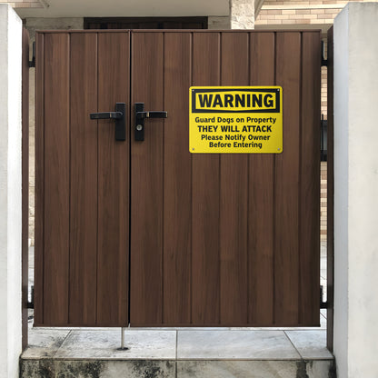 14 x 10in Security Sign: Guard Dog Warning