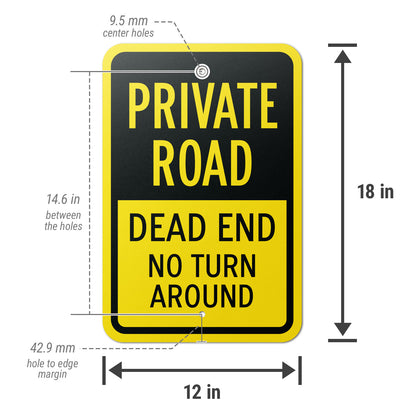 12 x 18in Road Sign: Private Road Warning