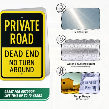 12 x 18in Road Sign: Private Road Warning