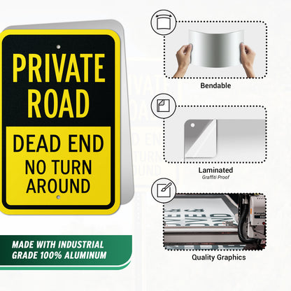 12 x 18in Road Sign: Private Road Warning