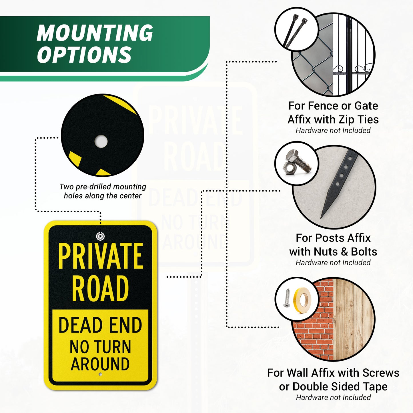 12 x 18in Road Sign: Private Road Warning