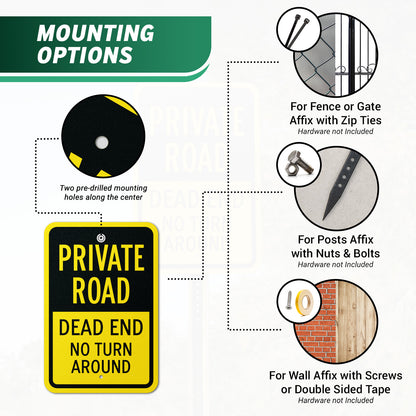 12 x 18in Road Sign: Private Road Warning