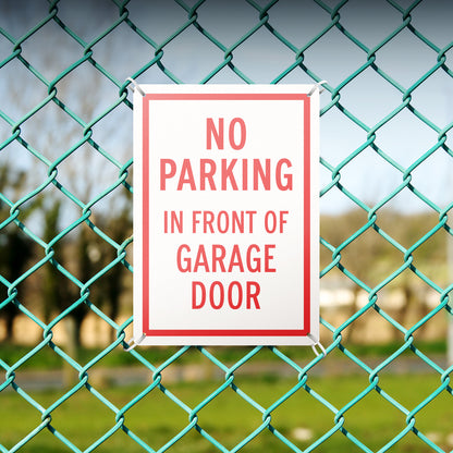 10 x 14in Aluminum Sign: No Parking In Front of Garage Door