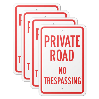 12 x 18in Road Sign: Private Road No Trespassing