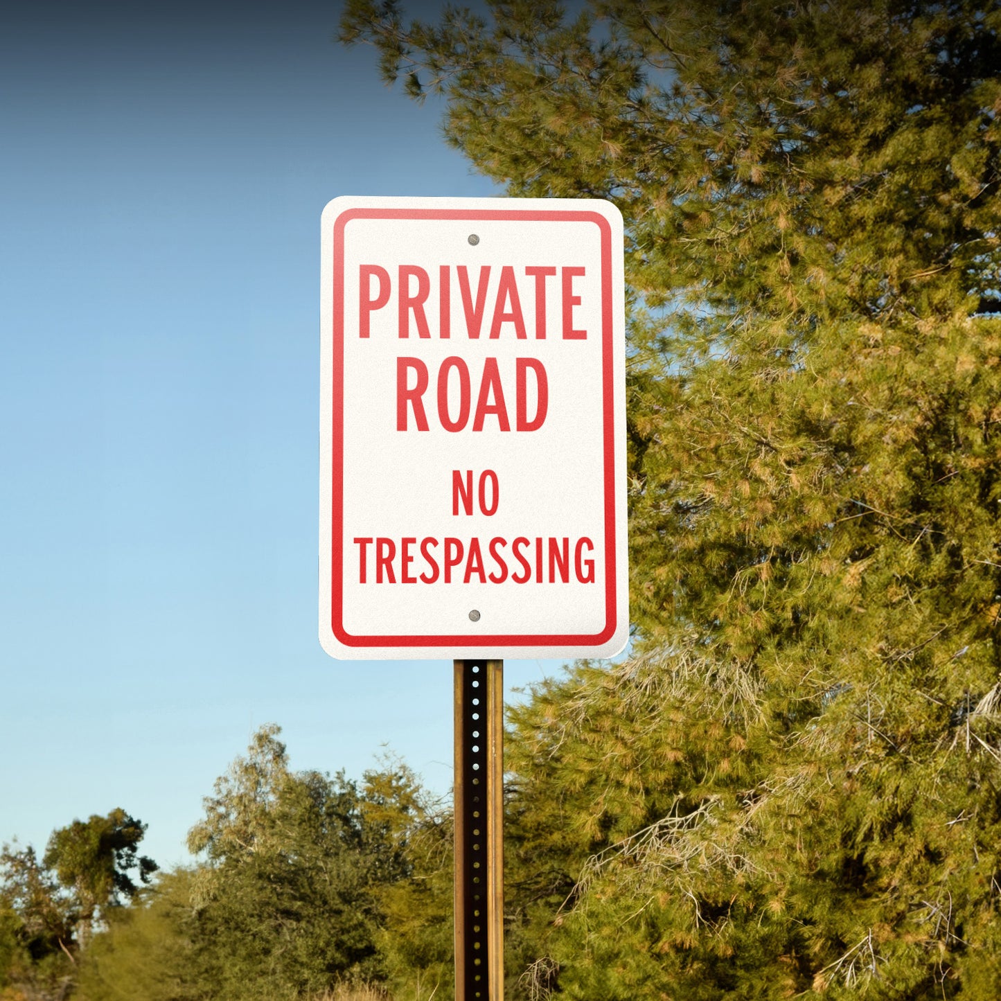 12 x 18in Road Sign: Private Road No Trespassing