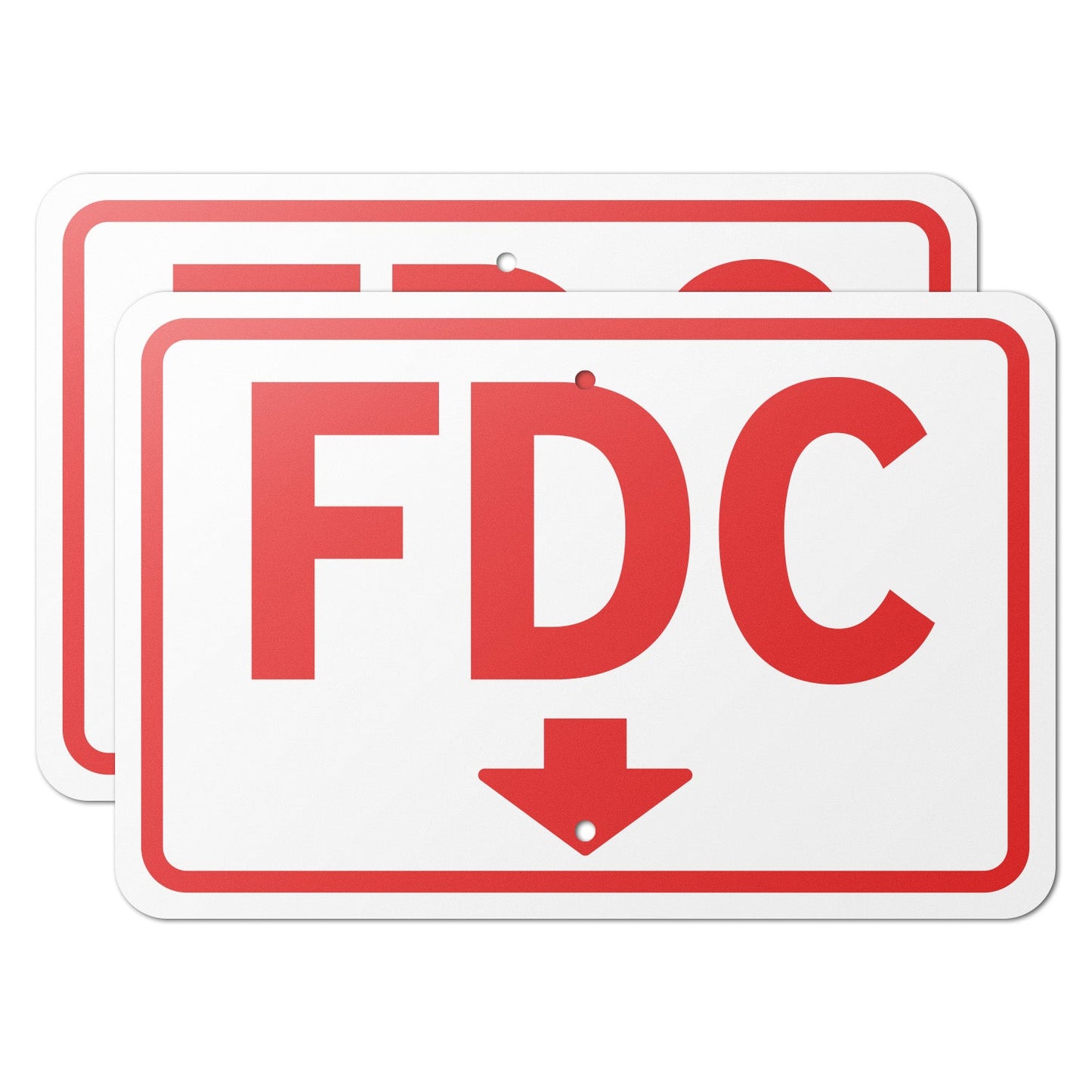 18 x 12in Fire Safety Sign: FDC Fire Department Connection