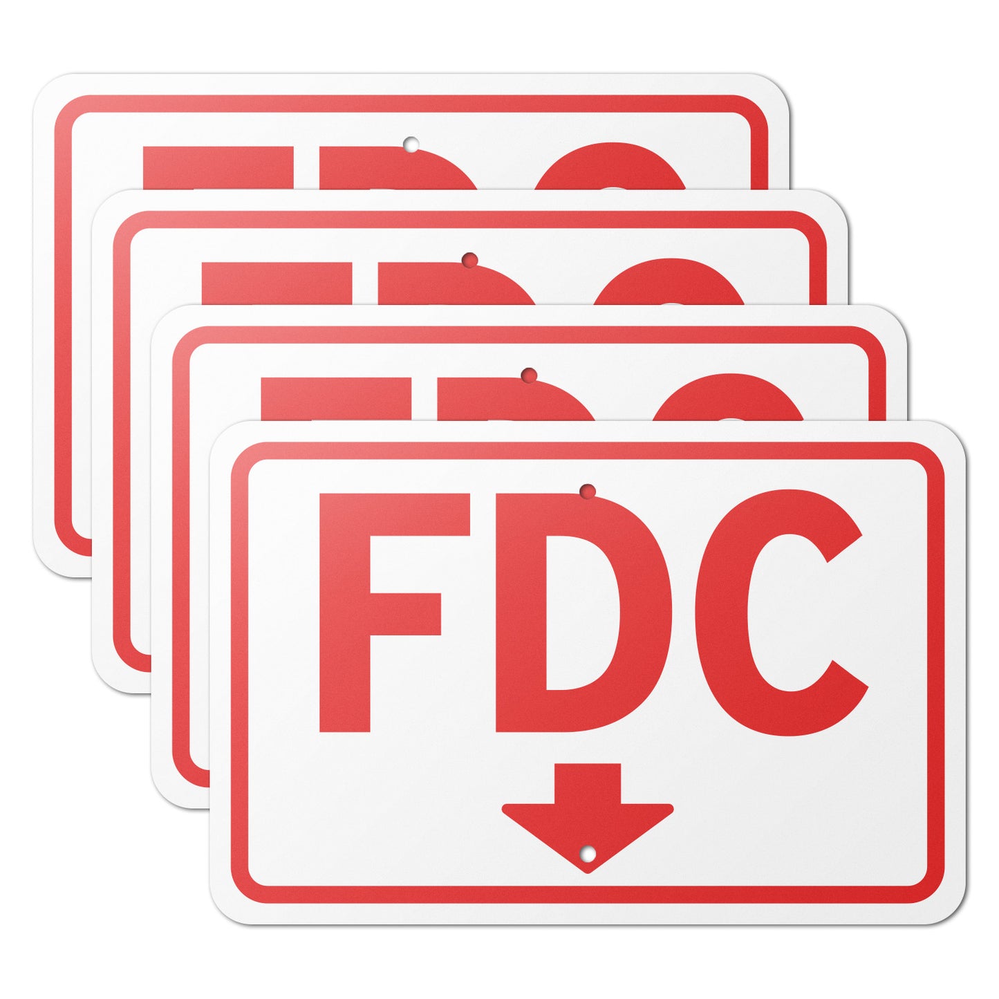 18 x 12in Fire Safety Sign: FDC Fire Department Connection