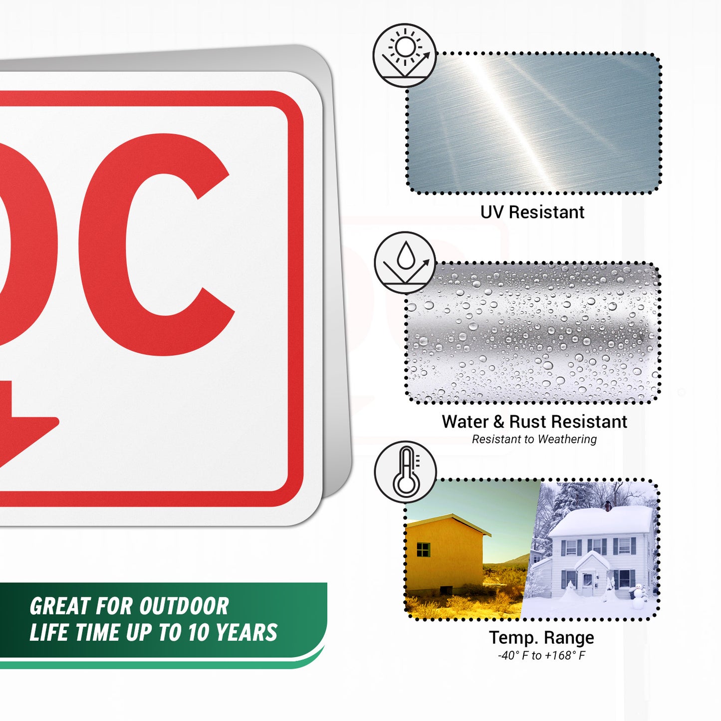 18 x 12in Fire Safety Sign: FDC Fire Department Connection