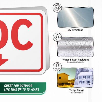 18 x 12in Fire Safety Sign: FDC Fire Department Connection