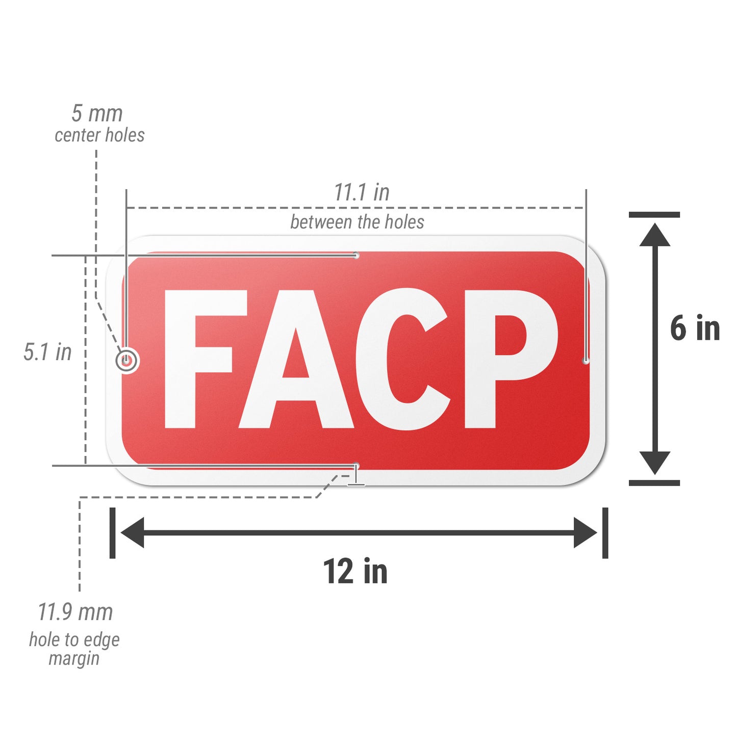12 x 6in Fire Safety Sign: FACP Fire Alarm Control Panel