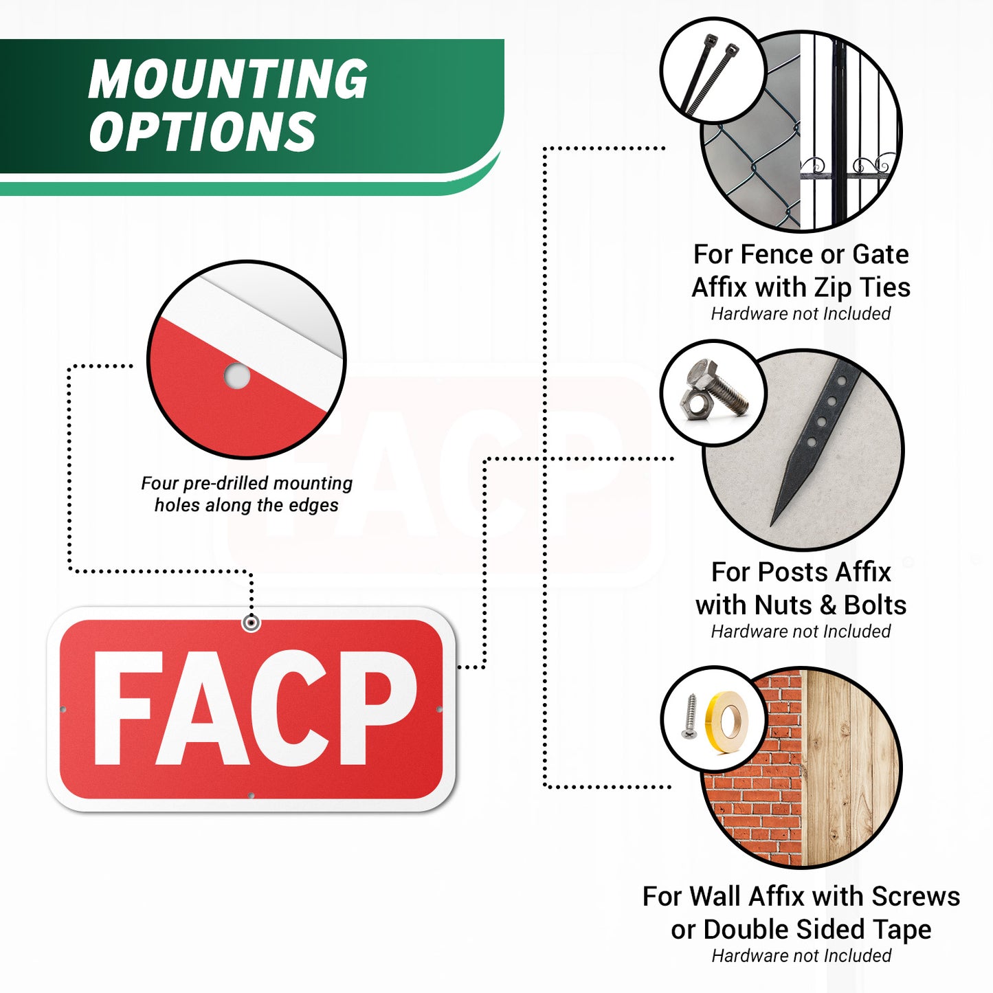12 x 6in Fire Safety Sign: FACP Fire Alarm Control Panel