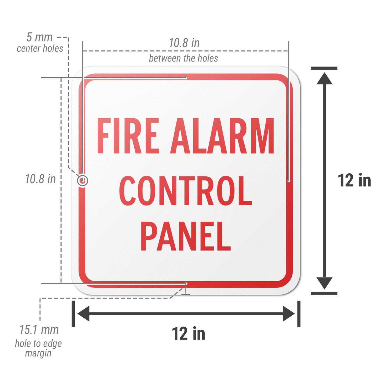 12 x 12in Fire Safety Sign: FACP Fire Alarm Control Panel