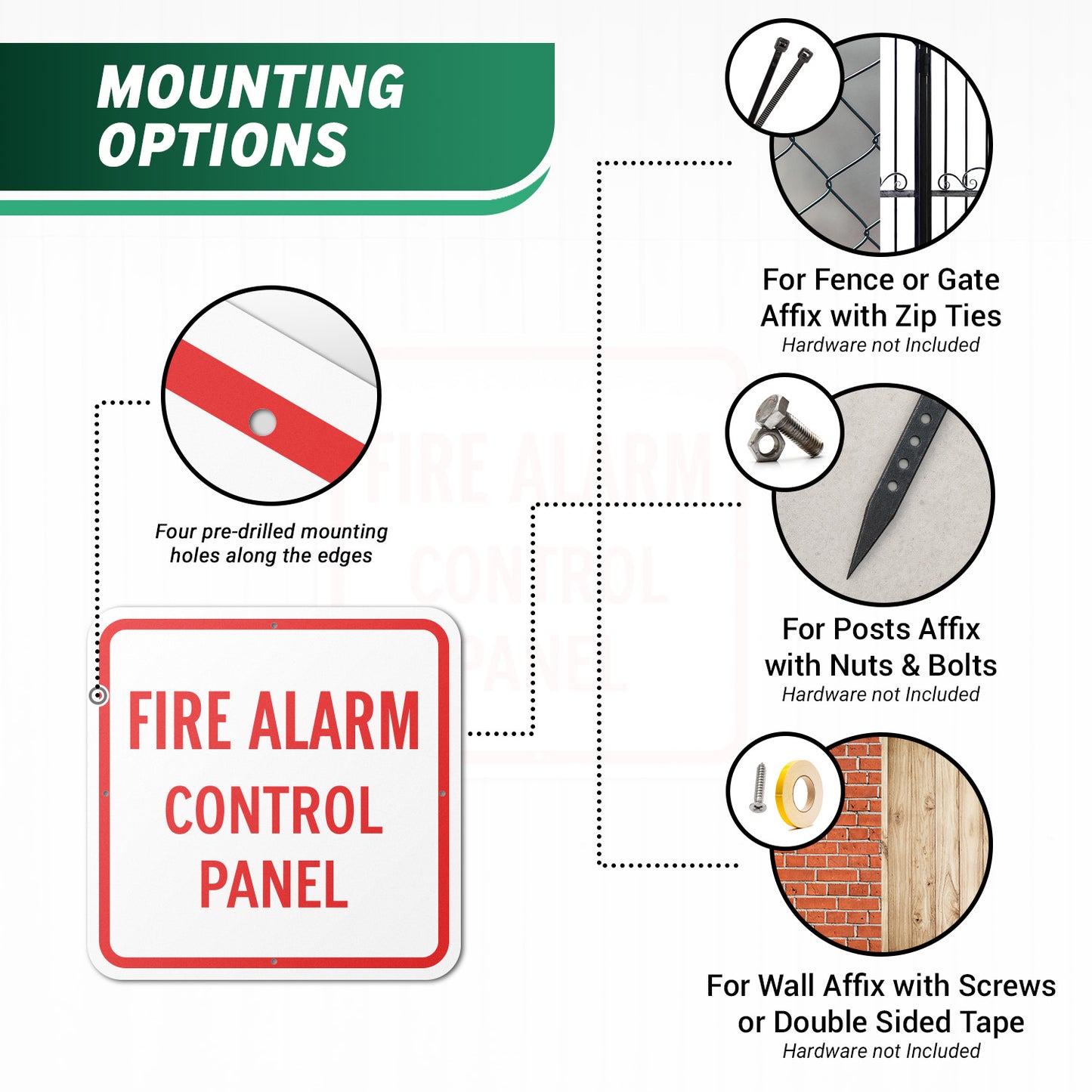 12 x 12in Fire Safety Sign: FACP Fire Alarm Control Panel