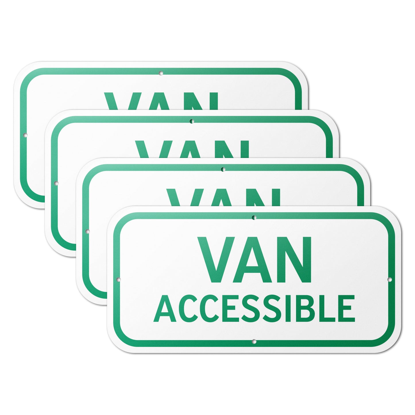 12 x 6in Parking Sign: Van Accessible ADA Compliant (Green)