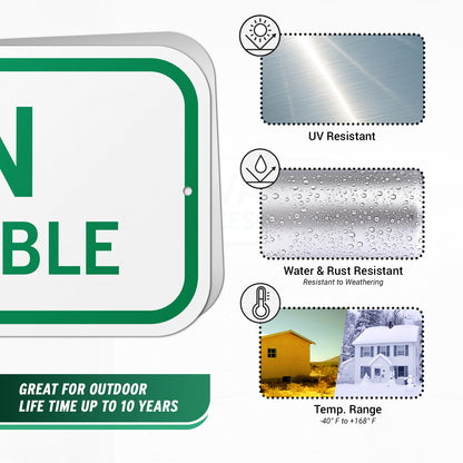 12 x 6in Parking Sign: Van Accessible ADA Compliant (Green)