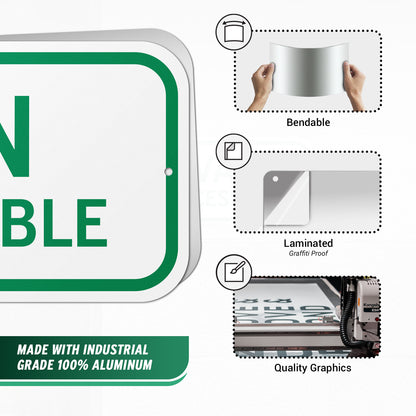 12 x 6in Parking Sign: Van Accessible ADA Compliant (Green)