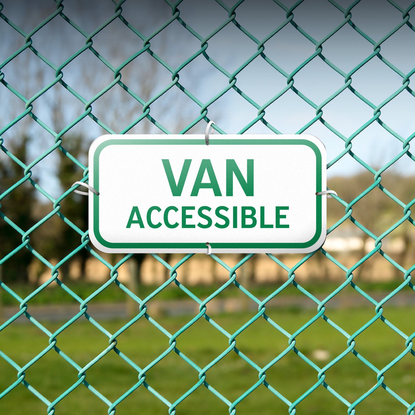 12 x 6in Parking Sign: Van Accessible ADA Compliant (Green)