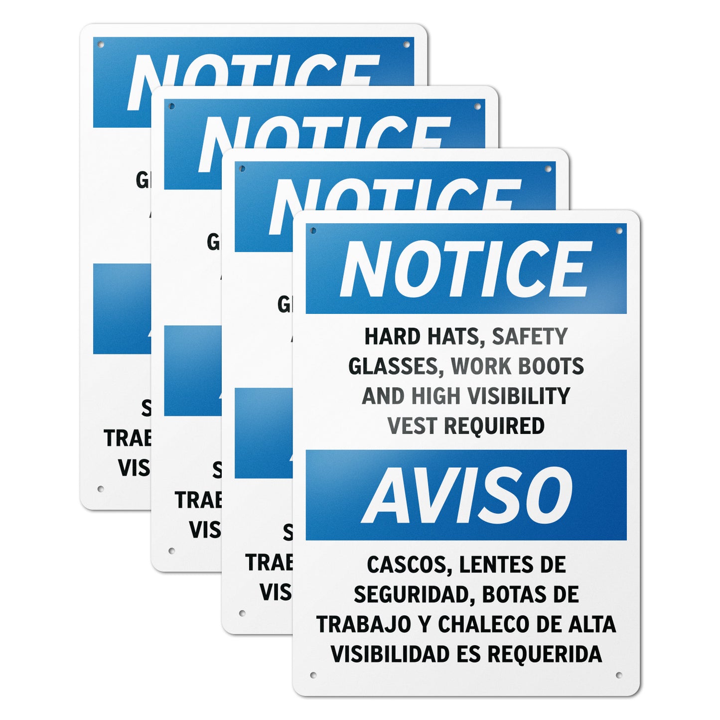 10 x 14in Safety Sign: PPE Required Notice (Bilingual)