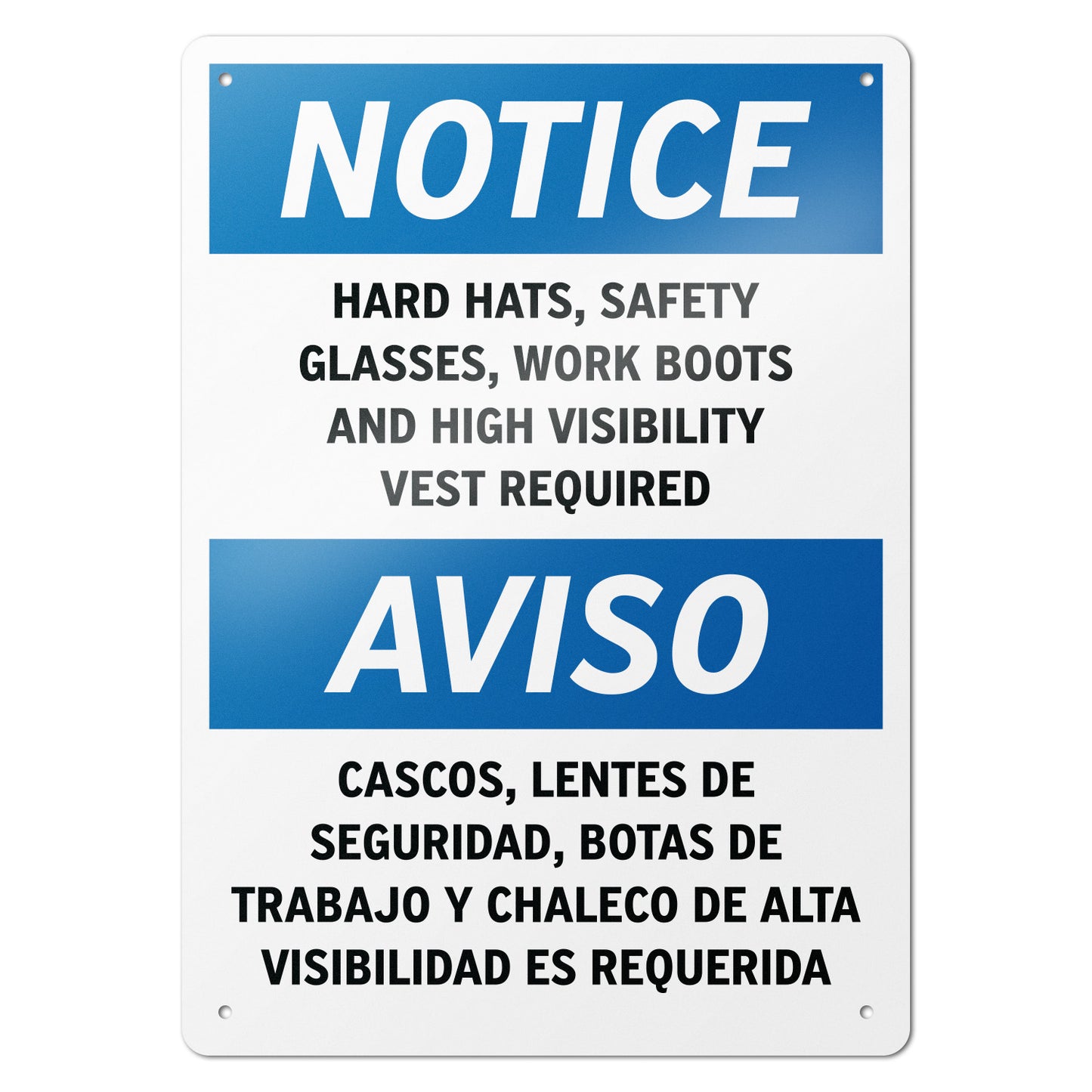 10 x 14in Safety Sign: PPE Required Notice (Bilingual)