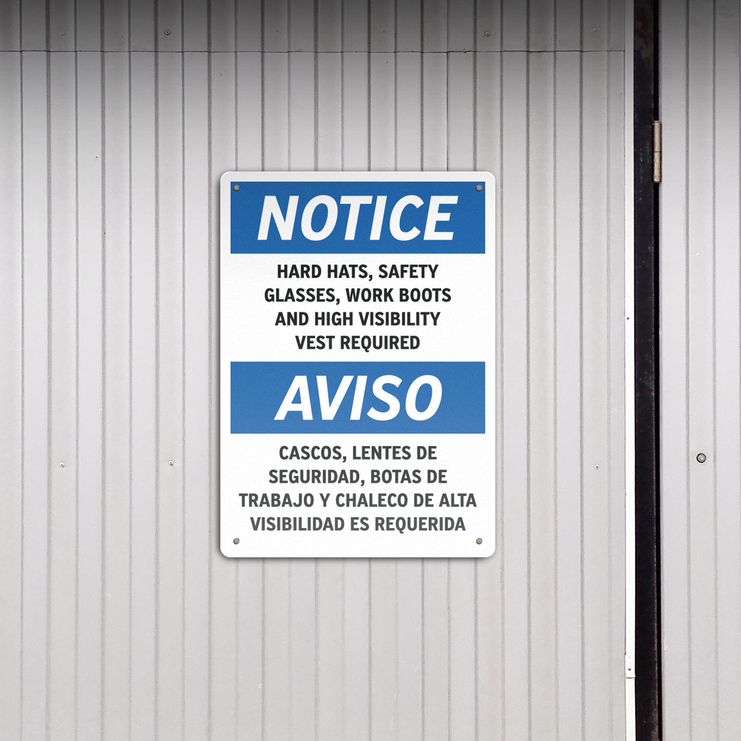10 x 14in Safety Sign: PPE Required Notice (Bilingual)