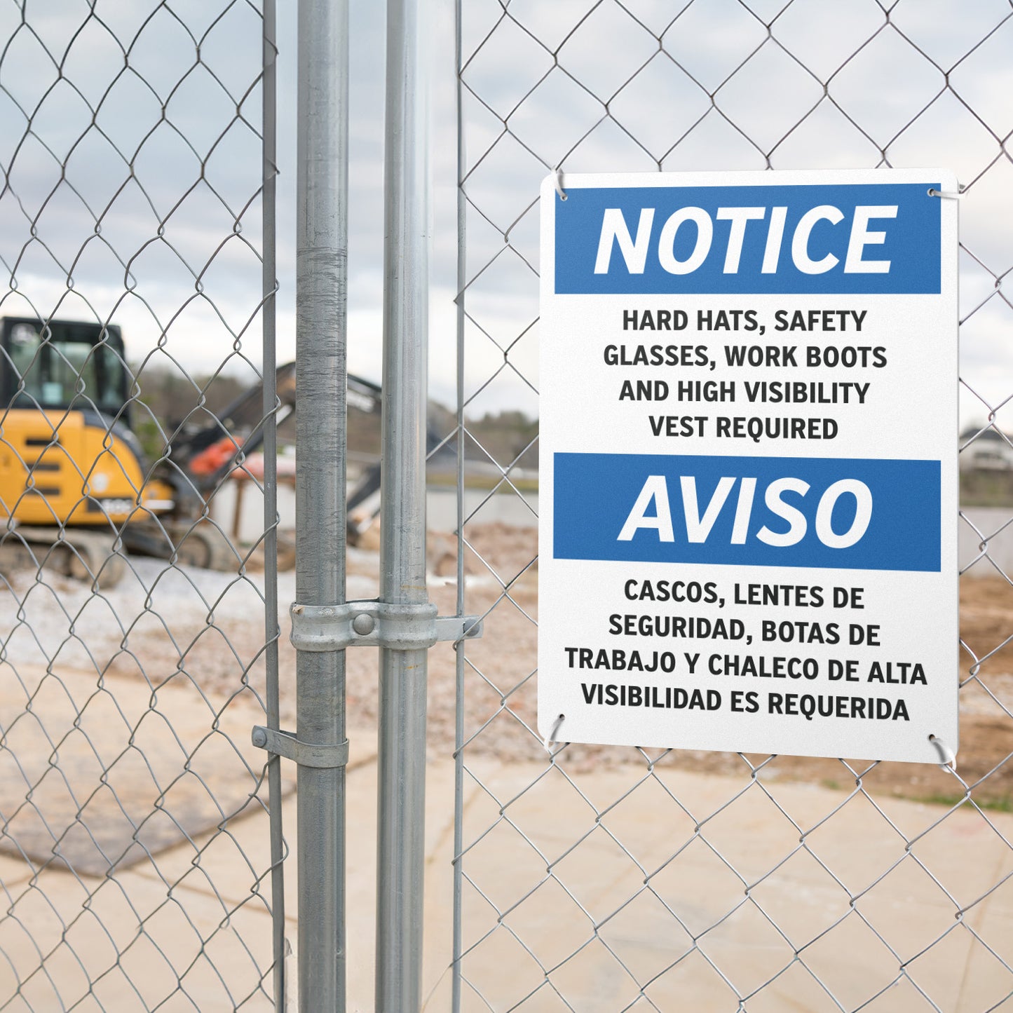 10 x 14in Safety Sign: PPE Required Notice (Bilingual)