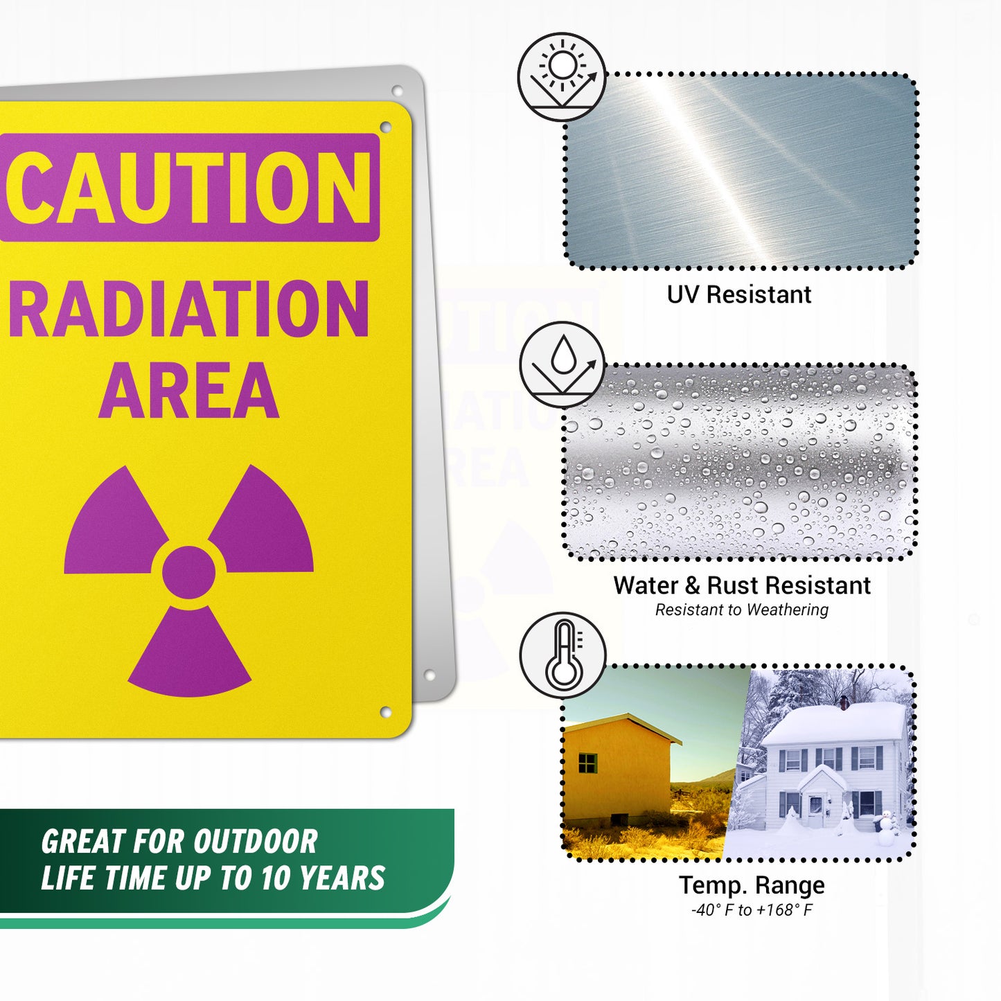 7 x 10in Safety Sign: Caution Radiation Area OSHA Style