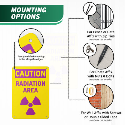 7 x 10in Safety Sign: Caution Radiation Area OSHA Style