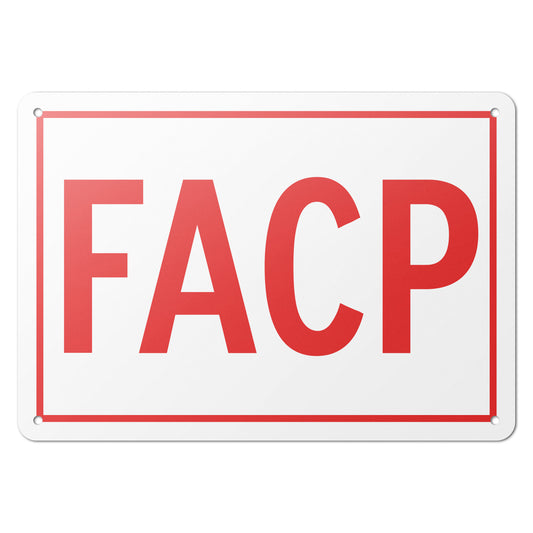 10 x 7in Fire Safety Sign: FACP Panel Marker